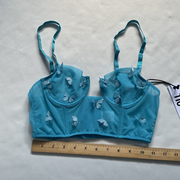 Tic Toc Powder Blue Butterfly Strap Bralette Blue Size S - Picture 4 of 8
